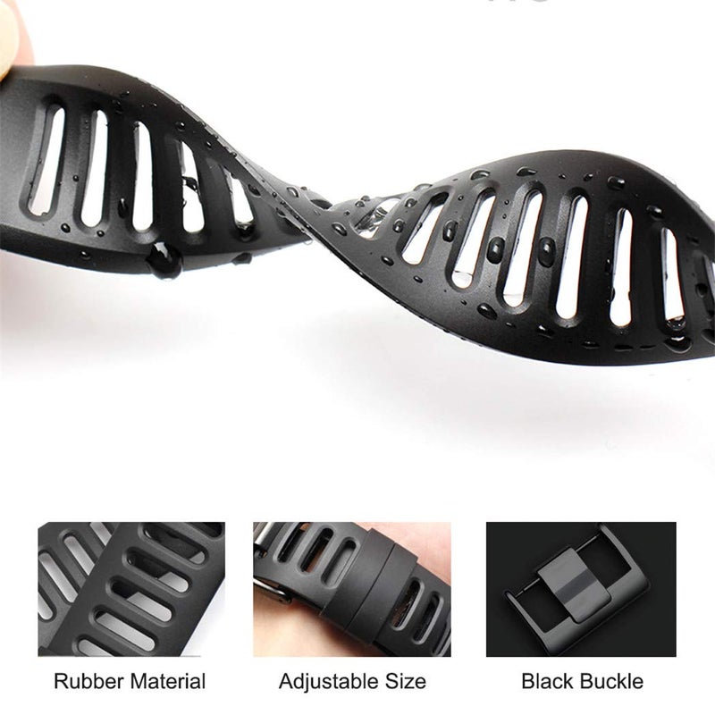 Picowe Watch Band Strap, All Black Replacement Strap Compatible with Suunto Ambit 1/2/2S/2R/3 Sport/3 Run/3 Peak (With Screws) - Image 3